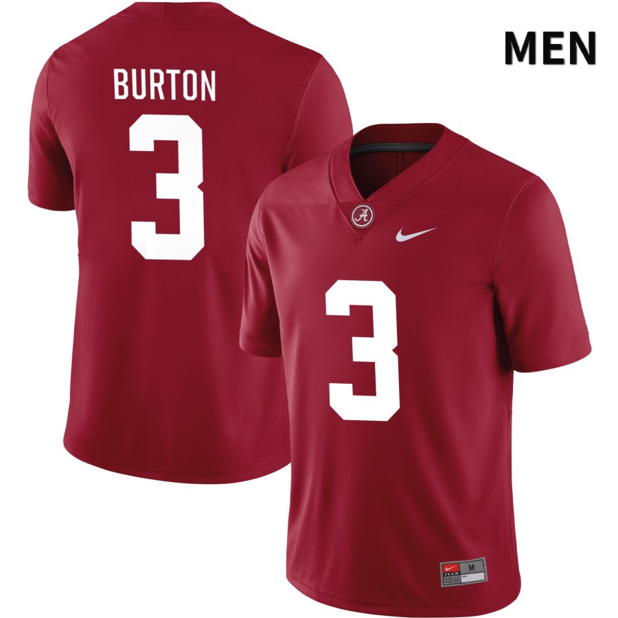 Alabama Crimson Tide Men's Jermaine Burton #3 NIL Crimson 2022 NCAA Authentic Stitched College Football Jersey BP16C18DM